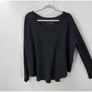 We the free by free people thermal waffle knit oversized, draped gray top M